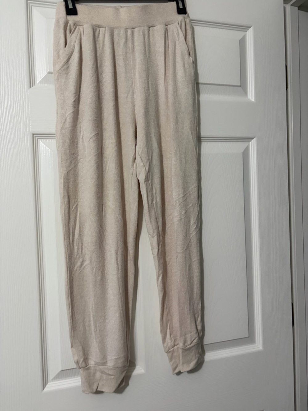 Kimberly Cozied Cream Knit Joggers